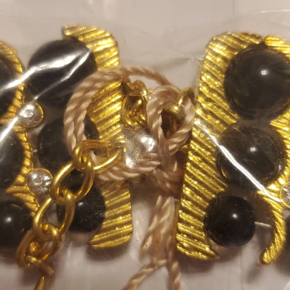 NWT, NIB IMAN designed 2tone Golden Necklace w/crystals - Picture 5 of 7